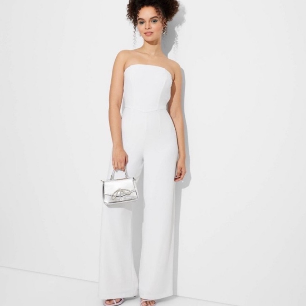 Women's Wide Leg Tube Jumpsuit - Wild Fable™ White NWT - size XL